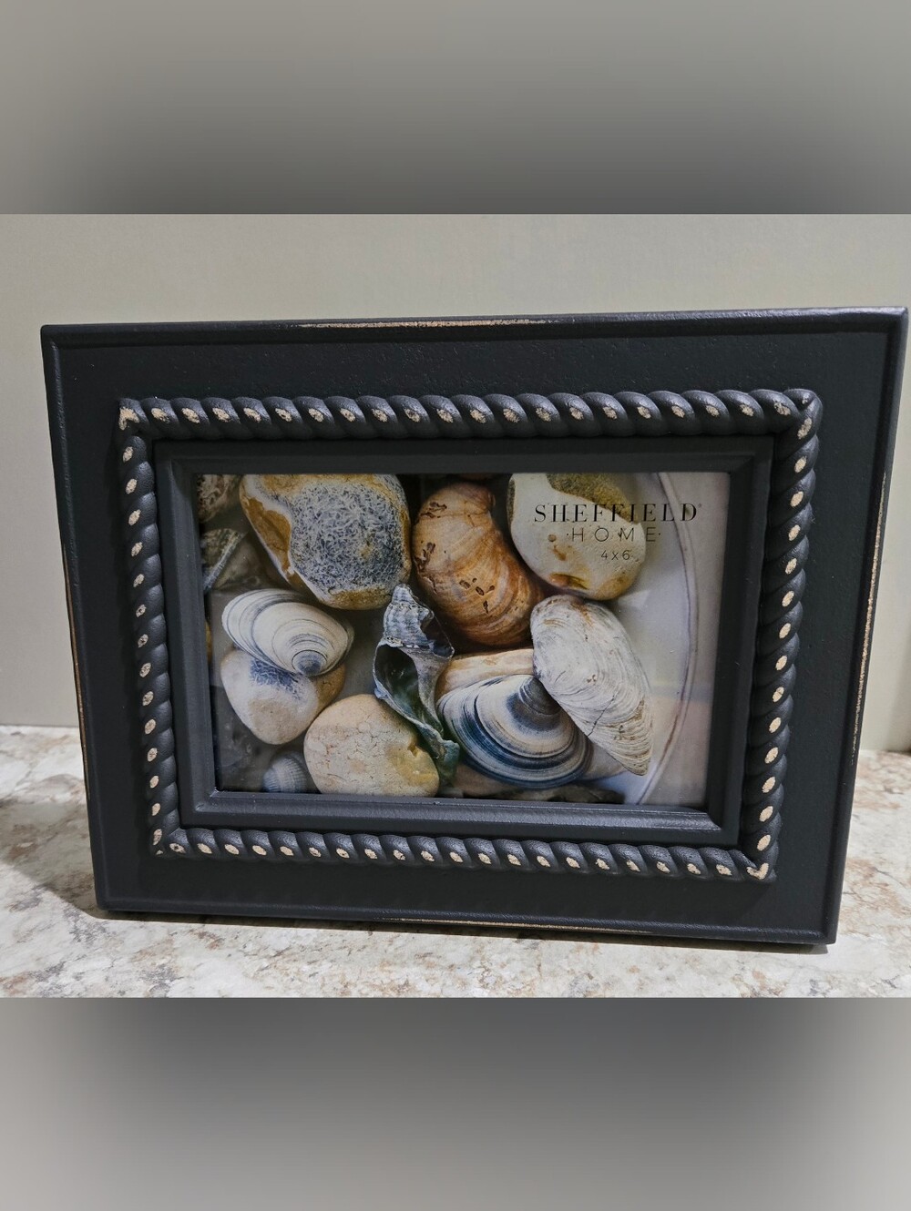 Sheffield Home Blue Decorative Wood Rope Frame